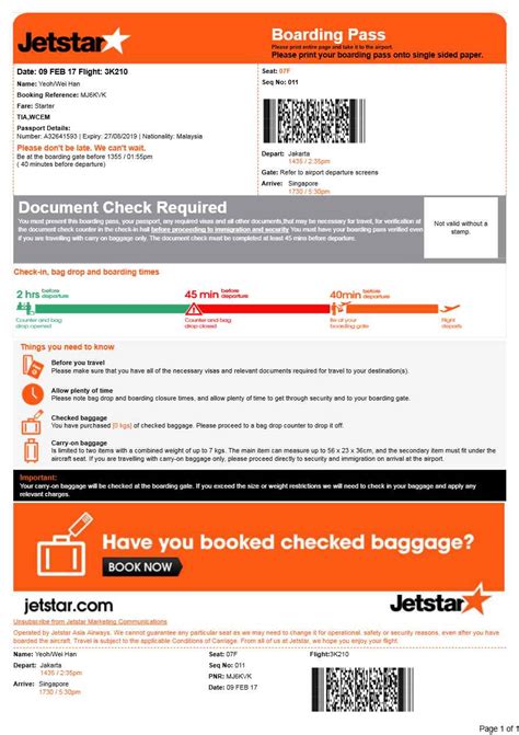 Jetstar Boarding Pass Acronyms (wiki content) .
